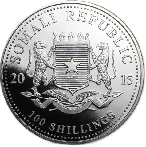 2015 Somalia Elephant 1 oz Silver Bullion Coin