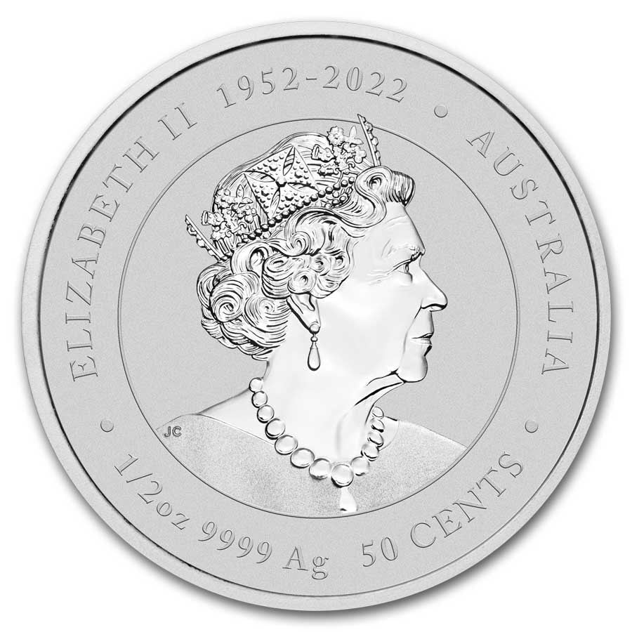 2024 1/2oz Australia Lunar Series III - Year of the Dragon- Golden Dragon .9999 Silver Coloured BU Coin ( in Capsule)