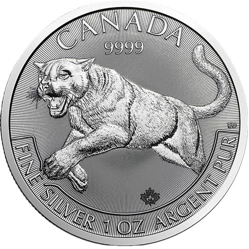 2016 Canadian Cougar 1 oz Silver Bullion Coin BU