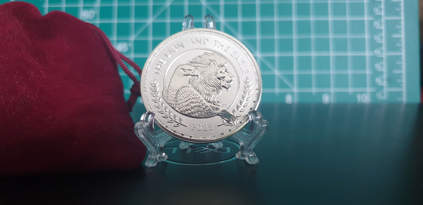 2025 British Lion and American Eagle 1 oz silver coin